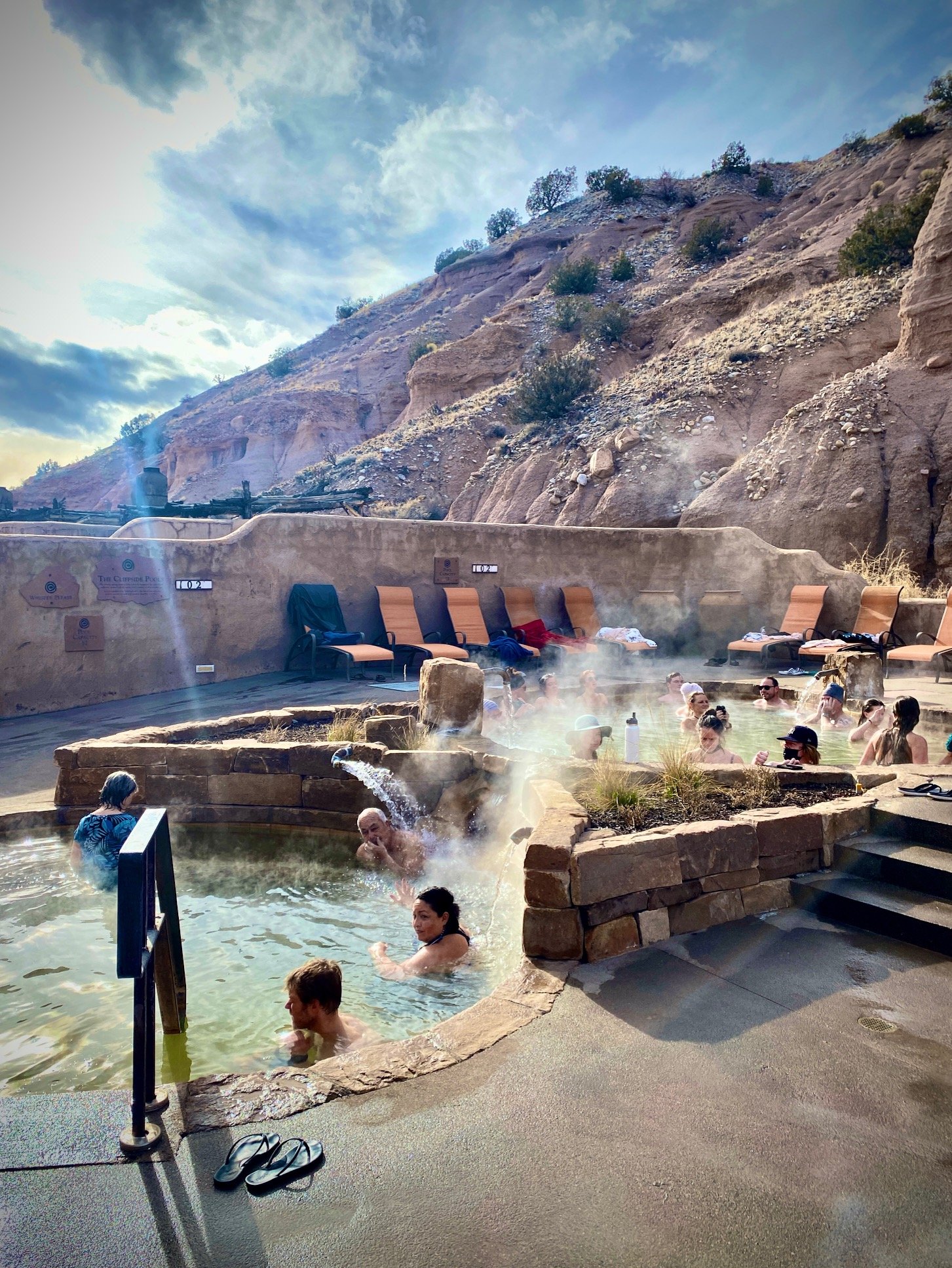 The natural hot springs at Ojo Caliente near Taos.