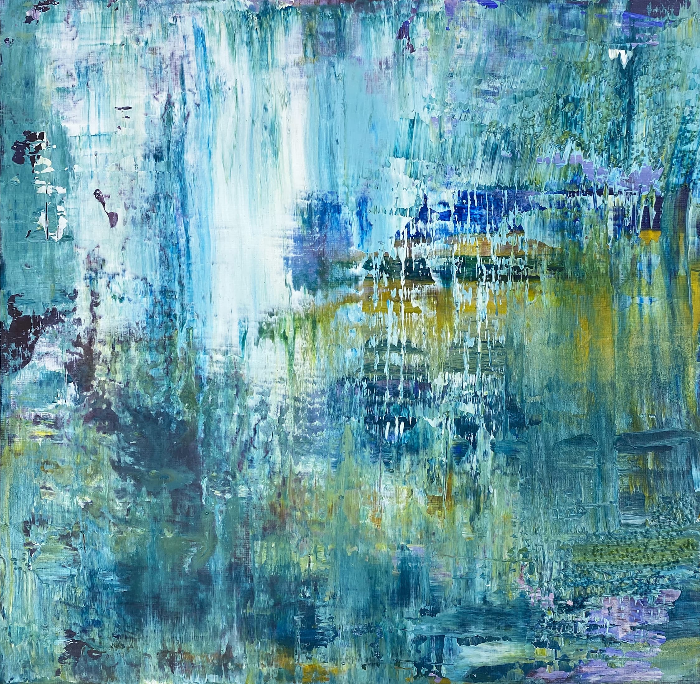 Blue and green abstract painting